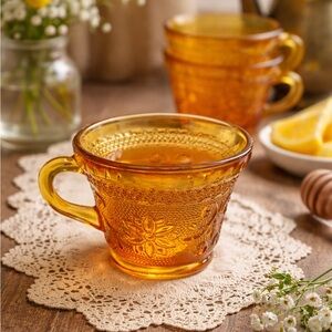 Vintage Indiana Glass Tiara Sandwich Amber Glass Tea Punch Cup Replacement